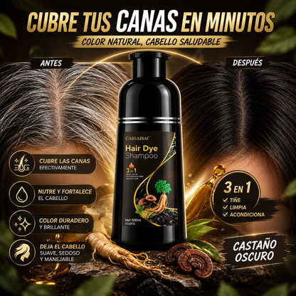 HairDye Shampoo Tinte Cubre Canas