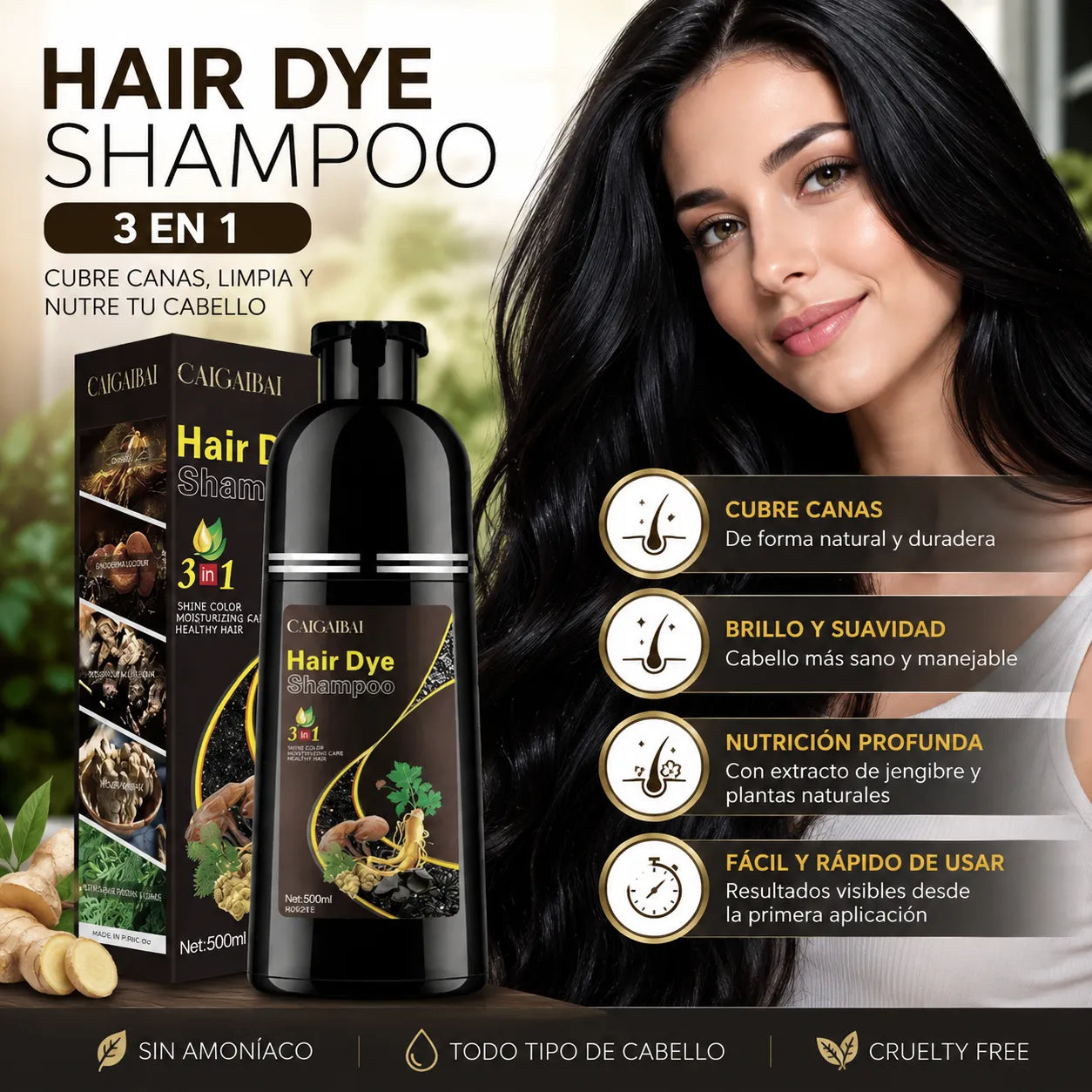 Shampoo Tinte Cubre Canas